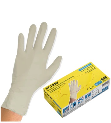 LX01 latex examination and protective glove cream powdered 5 gram