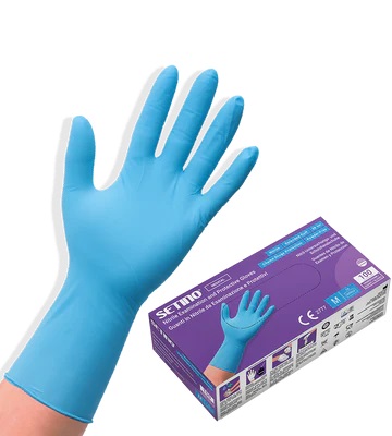 NPF2001-2005 29cm nitrile examination and protective glove powderfree blue 5.5 gram