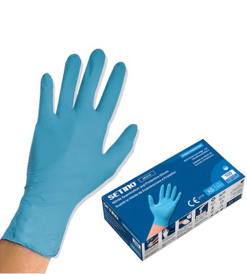 NPF3001-3006 nitrile examination and protective glove powderfree blue 3.5 gram