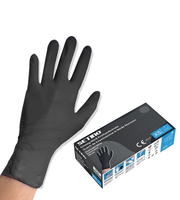 NPF4001-4005 nitrile examination and protective glove powderfree black 5 gram