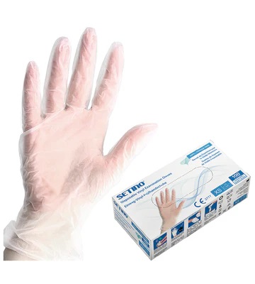 VGPF1001-1005 vinyl examination and protective glove powderfree white 5 gram