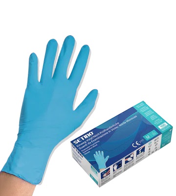 VNPF2001-2005 vitrile examination and protective glove powderfree blue 6 gram